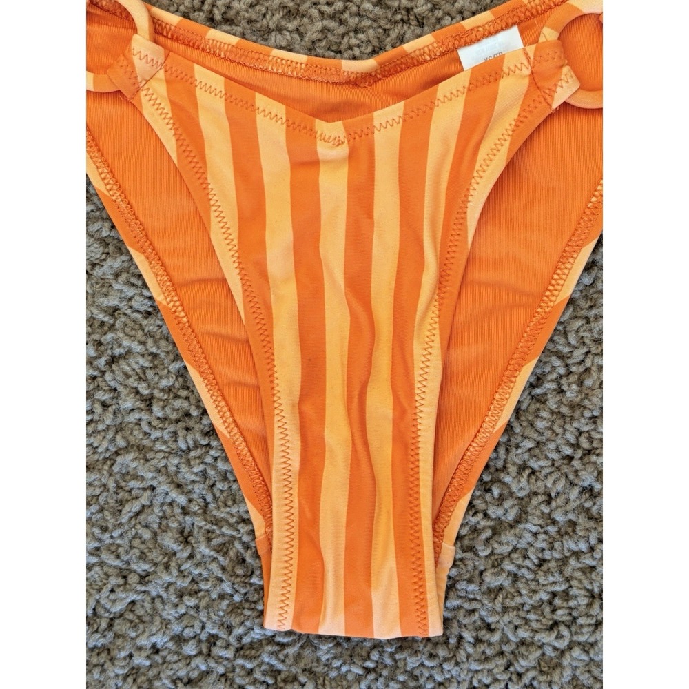 Aerie Orange Stripe Bikini Swimsuit Bottoms Womens XS NEW NWT - Picture 3 of 10